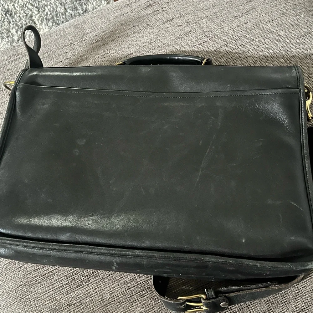 Vintage COACH 5353 Diplomat attache black leather briefcase messenger bag